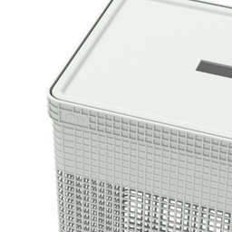 Cesto de Roupa Suja Tampa Grid 49L Organizador Área Serviço:Branco - 6