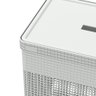 Cesto de Roupa Suja Tampa Grid 49L Organizador Área Serviço:Branco - 6