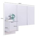 Ver imagem 3 de Cabeceira para Cama Solteiro 122cm e Mesa Cabeceira Suspensa Cor:branco