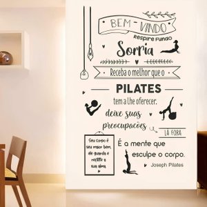 Adesivo de Parede Frase Joseph Pilates:58 X 90 Cm