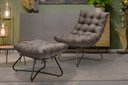 Ver imagem 2 de Poltrona Costela Luxo com Puff Eva Metal Preto- Linho Marrom
