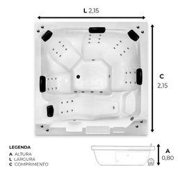 Spa Retangular Valencia Padrão com Hidro em Acrílico - 220v - 2