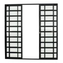 Ver imagem 1 de Porta de Correr com Travessas 4 Folhas Super Vidro Liso 210cm x 240cm Brimak Preto
