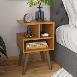 Kit 2 Mesa de Apoio para Quarto | Compacta e Econômica:nature - 4