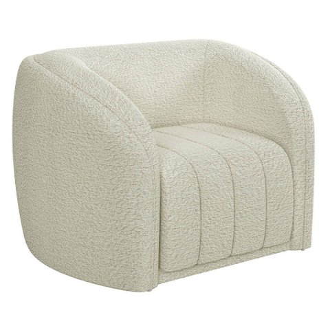 Poltrona Decorativa para Sala 112cm Meris M22 Bouclê Cru - Mpozenato