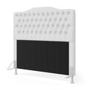 Ver imagem 2 de Cabeceira Estofada Decorativa Pollux para Cama Box 140 para Cama de Casal Couro Artificial Branco Ar
