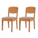 Ver imagem 1 de Kit Cadeira para Sala de Jantar Cleo Cinza/Capuccino/Marromle