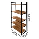Ver imagem 4 de Estante Livreiro Estilo Industrial para Escritório Amadeirado 175x87 Nogal Realme Guarda Roupa Roupe