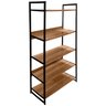 Estante Livreiro Estilo Industrial para Escritório Amadeirado 175x87 Nogal Realme Guarda Roupa Roupe - 3