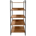 Ver imagem 2 de Estante Livreiro Estilo Industrial para Escritório Amadeirado 175x87 Nogal Realme Guarda Roupa Roupe