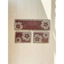 Ver imagem 1 de Jogo de Tapete 3 Peças Floral Bicolor Dourado com Caramelo