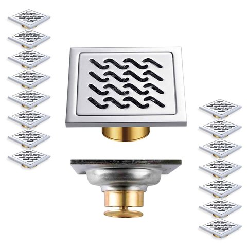 Ralo Inox Kit 15 Uni Anti Odor 10x10 Banheiro Lavabo Anti Inseto Anti Corrosao Casa Cozinha Lavandei