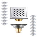 Ver imagem 1 de Ralo Inox Kit 15 Uni Anti Odor 10x10 Banheiro Lavabo Anti Inseto Anti Corrosao Casa Cozinha Lavandei