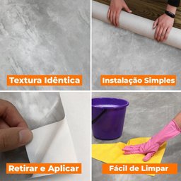 Adesivo Vinilico Lavavel para Piso Texturizado Cimento Queimado - 5