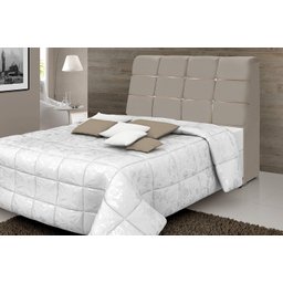 cabeceira box diamante 140cm com bau detalhe estofado:Bege - 2