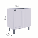 Ver imagem 3 de Balcão de Cozinha Canto Reto 1 Porta Iluminata Branco/Fendi