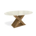 Ver imagem 1 de Mesa de Sala Jantar Graviola + Tampo com Vidro 180x105cm Freijó Off White