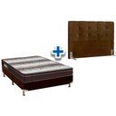 Ver imagem 1 de Cama Box Queen Crc + Colchão Ortopédico Light Ortobom + Cabeceira Clean Marrom Chocolate
