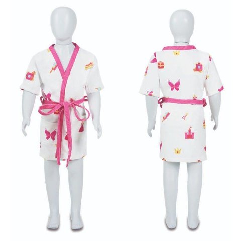 Roupão de Banho Infantil de 4 a 10 Anos Princesa - G - 8 a 10 Anos