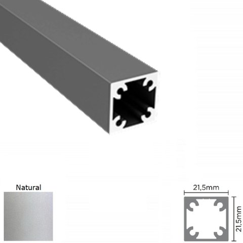 Perfil Alumínio Modular Link RM-283 Barra 03 metros Natural Rometal 01 Barra