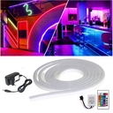 Ver imagem 1 de Fita Mangueira Neon Led RGB Flexível De Silicone 16 Cores 5M 12V Com Controle Remoto Com Fonte Para