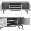 Ver imagem 3 de Rack Bancada Para Tv Até 65 Polegadas 1,60m Lis - Grappa Móveis: Off White/Matte