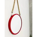 Ver imagem 2 de Espelho decorativo Escandinavo redondo - 30cm cor Armação de metal - Vermelho