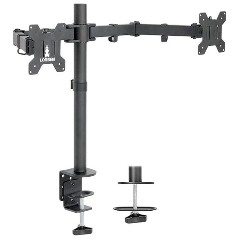Suporte Articulado 2 Tv Monitor 13 a 27 Mesa Aço Lorben