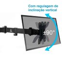 Ver imagem 5 de Suporte Articulado 2 Tv Monitor 13 a 27 Mesa Aço Lorben