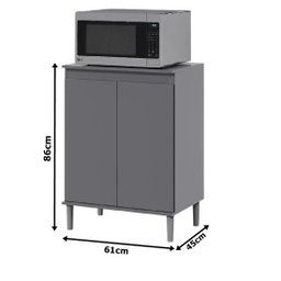 Balcão Microondas Cinza – EJ Móveis - 4
