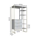 Ver imagem 2 de Conjunto Quarto Industrial Closet Cômoda e Mesa de Cabeceira Arenas/Dourado