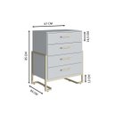 Ver imagem 3 de Conjunto Quarto Industrial Closet Cômoda e Mesa de Cabeceira Arenas/Dourado