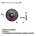 Ver imagem 2 de Kit Suporte de Lixa Velcro 125mm + 30 Disco de Lixa Grão 400