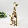 Estátua Mãe e Filha Dourada Decorativa 22x8x9cm Presente - 5