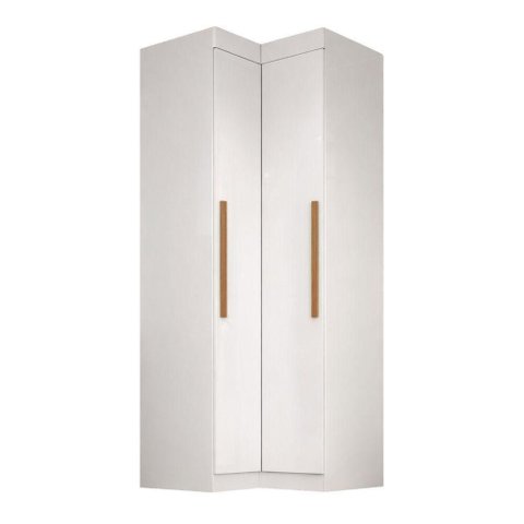 Guarda Roupa de Canto Modulado Madrid 2 Portas de Bater MDP Branco Maxel Móveis
