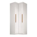 Ver imagem 1 de Guarda Roupa de Canto Modulado Madrid 2 Portas de Bater MDP Branco Maxel Móveis