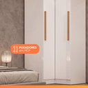 Ver imagem 7 de Guarda Roupa de Canto Modulado Madrid 2 Portas de Bater MDP Branco Maxel Móveis