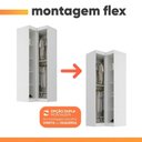 Ver imagem 3 de Guarda Roupa de Canto Modulado Madrid 2 Portas de Bater MDP Branco Maxel Móveis