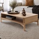 Ver imagem 2 de Mesa de Centro Baixa 102cm para Sala Madeira Maciça Nira Tauari F07 - Mpozenato