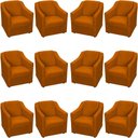 Ver imagem 4 de Kit 12 Poltronas Mila Pé de Plástico Cromado - Terracota Suede