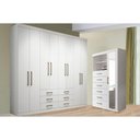Ver imagem 1 de Quarto Completo Juvenil Guarda Roupa 8PT Master 8.6 + Cômoda Marabá Branco S. Andirá