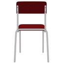 Ver mais imagens de Kit 03 Cadeiras Estofada para Sala de Jantar Sense Branco C01 Veludo Vermelho Vinho - Lyam Decor