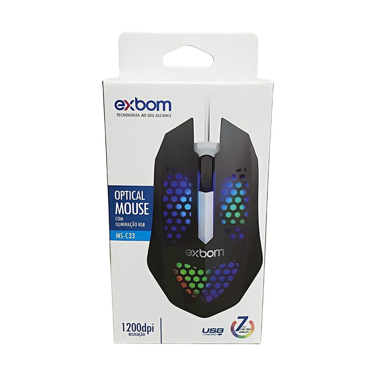 Mouse Gamer Óptico 1200dpi Ultraleve Colmeia Led Rgb Branco - 5