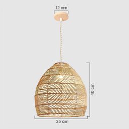 Pendente Marquesas Fibra Natural Ratan D36xa43cm 1xe27 Gmh - 2