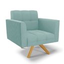 Ver imagem 5 de Poltrona Sala Decorativa Kit 2 Elisa Giratória Castanho Ma30 Cotelê Ext/veludo Menta D03 - D’Rossi