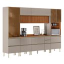 Ver imagem 2 de Cozinha Completa Modulada 310cm x 218,5cm Aéreo Rpd Pnl e Crt 6 Peças Proença Bege/Nogueira/Nude Prime