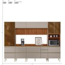 Ver imagem 3 de Cozinha Completa Modulada 310cm x 218,5cm Aéreo Rpd Pnl e Crt 6 Peças Proença Bege/Nogueira/Nude Prime