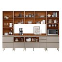 Ver imagem 4 de Cozinha Completa Modulada 310cm x 218,5cm Aéreo Rpd Pnl e Crt 6 Peças Proença Bege/Nogueira/Nude Prime