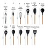 Jogo de Cozinha Luxo 19 Peças Silicone Concha Tesoura Faca Escumadeira Colher Pegador Utensilios Ace - 6
