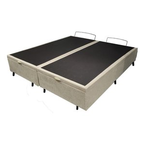 Cama Box Bege Bau Queen Size Blindada Super Reforçada